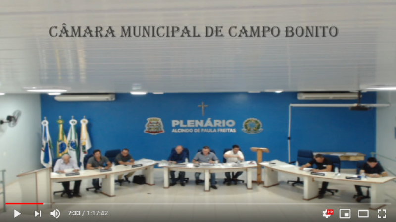 Sessão Ordinária 17/02/2020 - Tv Câmara Campo Bonito	