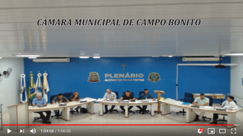 Sessão Ordinária 18/11/19 TV Câmara Campo Bonito
