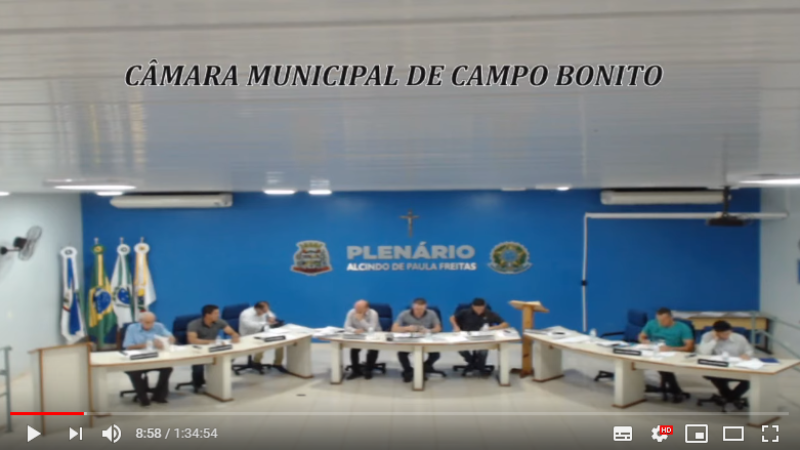 Sessão Ordinária 30/09/19 TV Câmara Campo Bonito